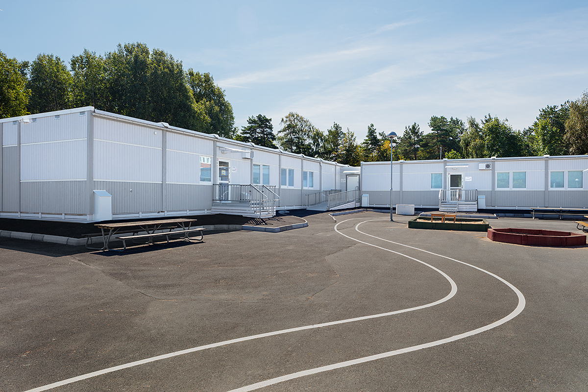 Paviljong Smaragdgatans fsk i Västra Frölunda, sandlåda och utemiljö