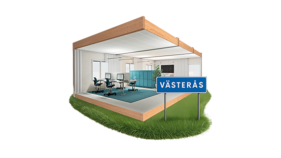 en kontorsmodul i Västerås